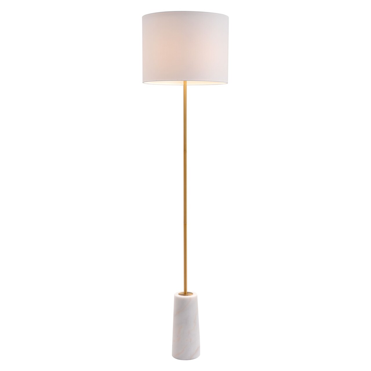 Modern Home 63&#x22; White and Gold Marble Base Floor Lamp